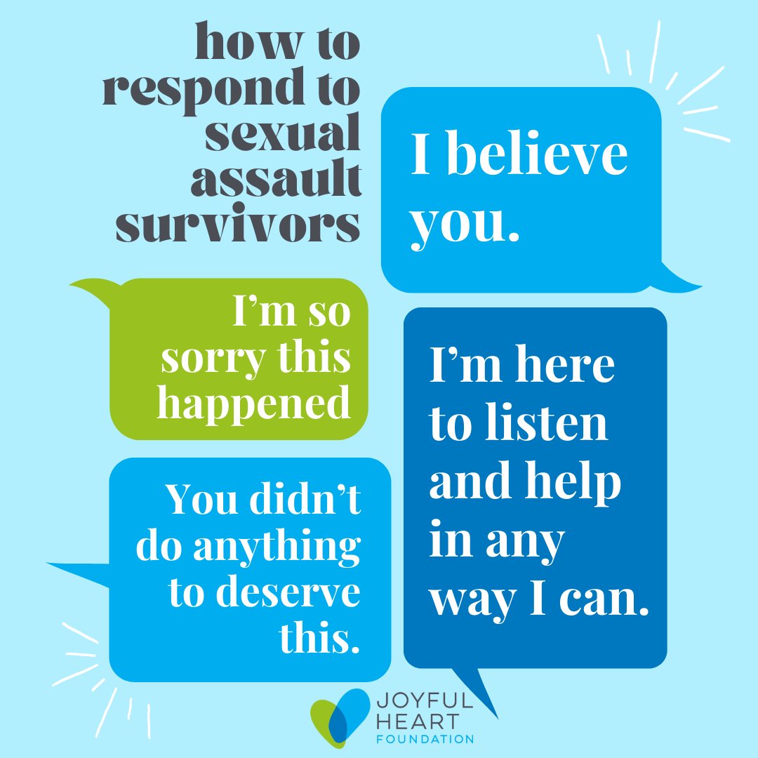 When someone opens up to you, it's essential to respond with care and nonjudgmental support. #SAAM #SexualAssaultAwarenessMonth #supportsurvivors