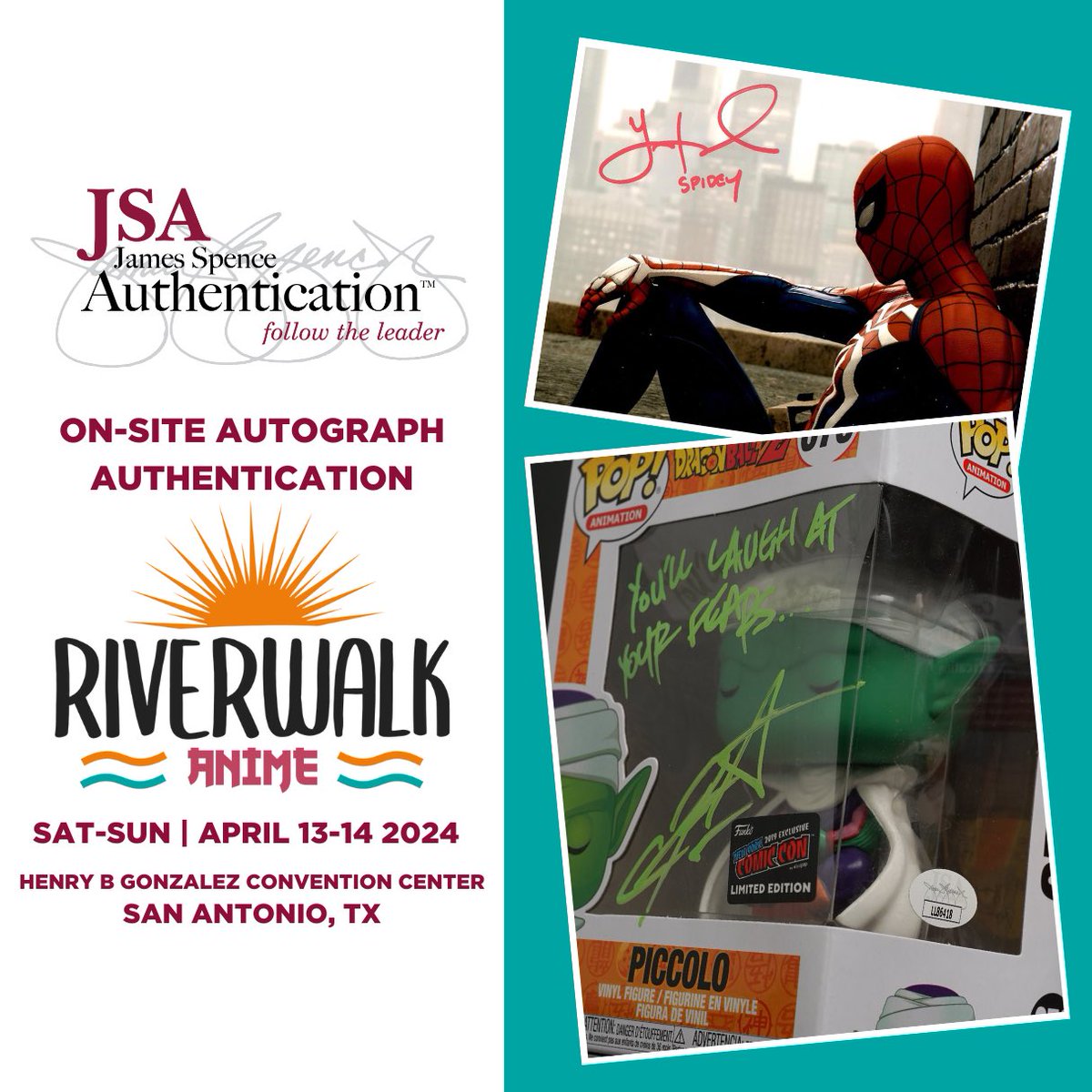 JSA will be on-site at @AnimeRiverwalk to authenticate your autographs from the show or brought from home. $10/autograph show special certification for any item signed at #riverwalkanime or submit outside items for fees starting at $20. JSA reps are located near the autograph…