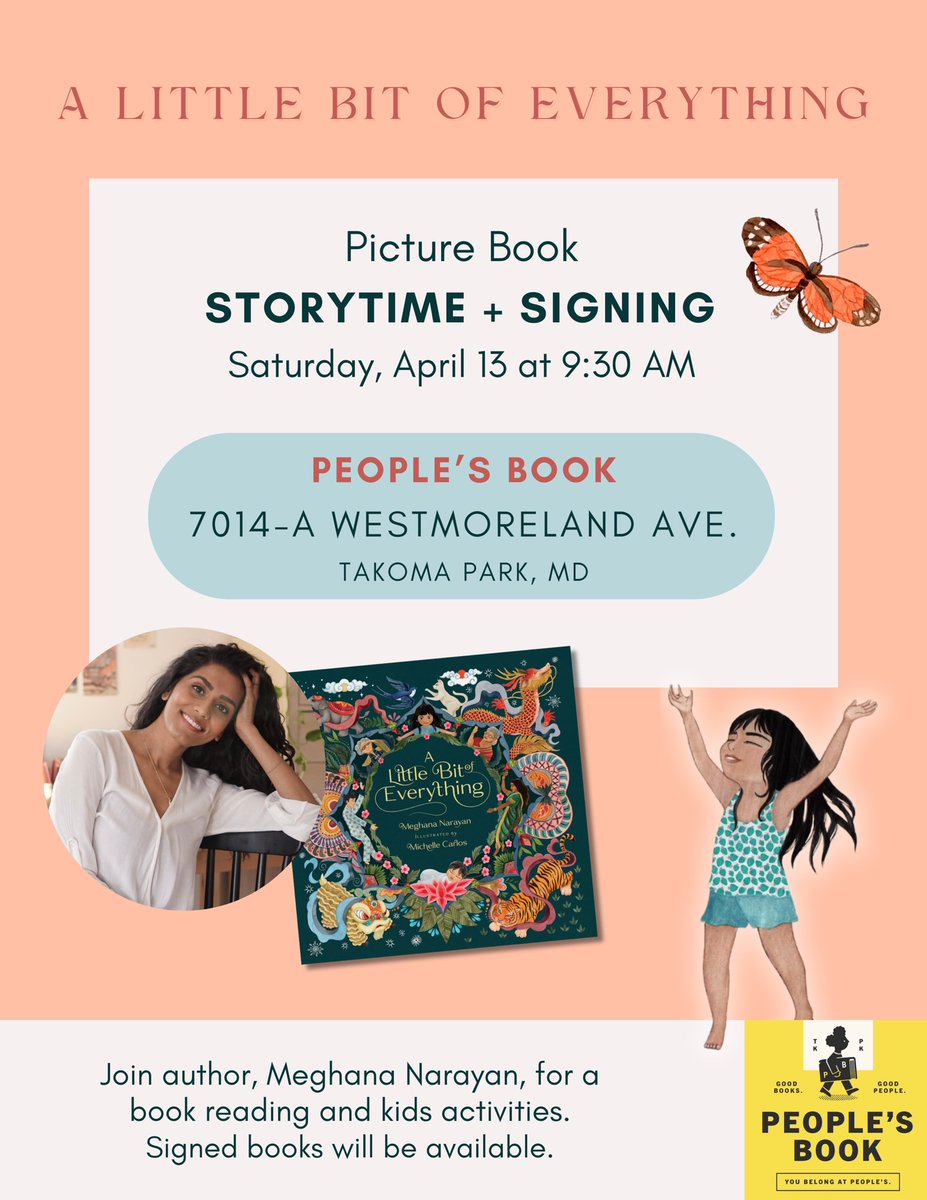 If you’re in the DMV, join me at People’s Book in Takoma Park! 4/13 at 9:30 AM
#kidlit #kidlitauthor #debutauthor #dmv #WriterCommunity