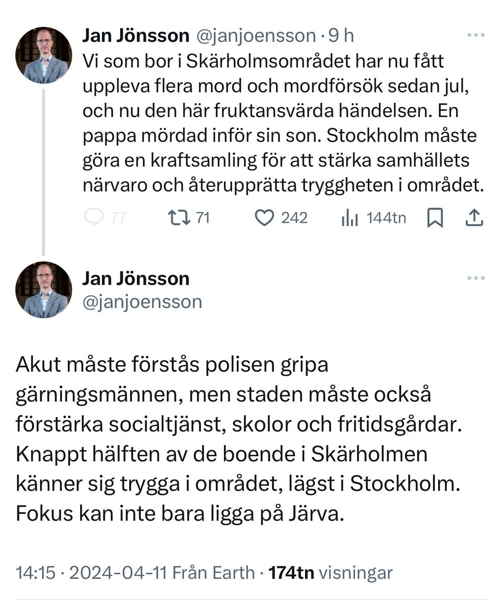 Fritidsgårdar är och har varit vänsterns svar på kriminalitet så länge jag kan minnas. Fritidsgårdar skulle även lösa problemet med jihadistresor till Syrien. När man inte vet vad man ska säga är svaret fritidsgårdar. Jag vet att Jönsson är L. Men han är vänster.