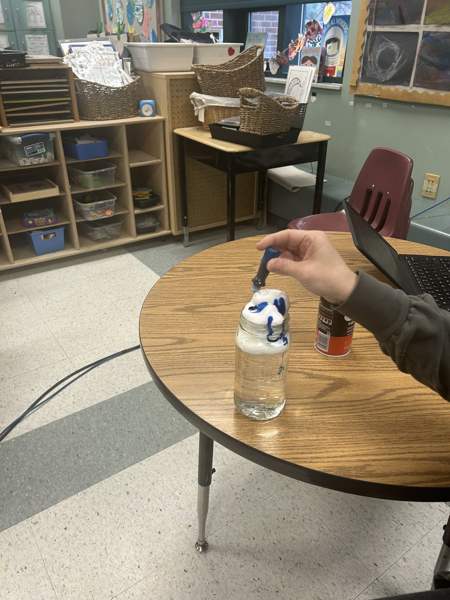 With all the rain today,  kindergarten decided to explore what happens to the clouds to make it rain 🌧️.  Students made observations and predictions during our science experiment . We are scientists <a href="/KingEdwardLions/">King Edward</a>