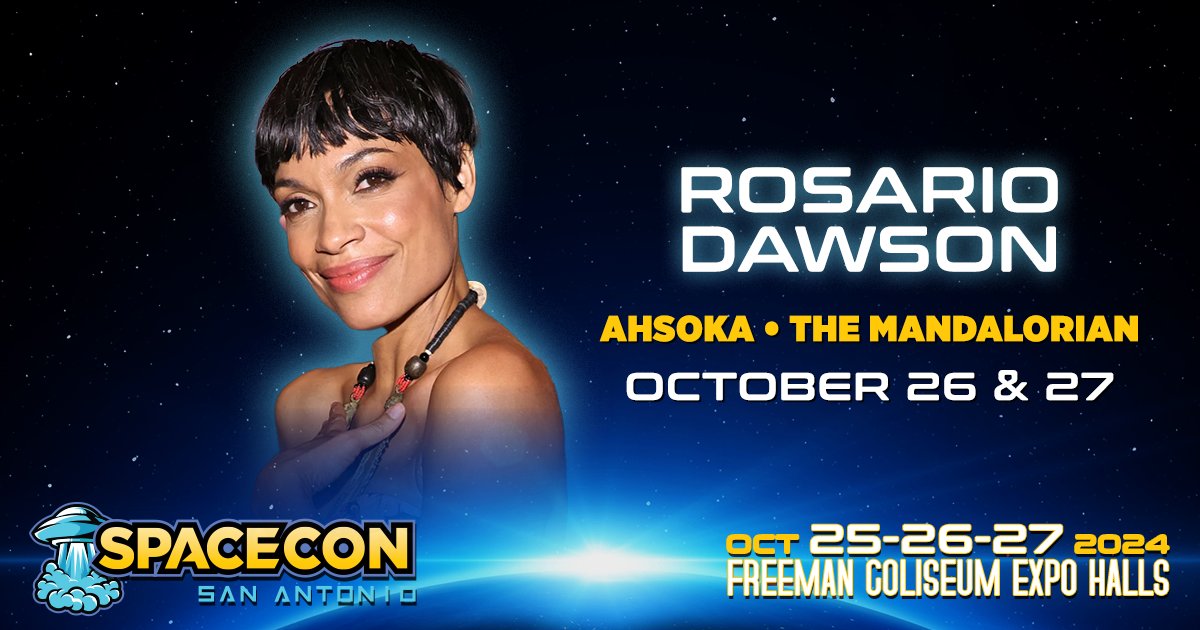 Rosario Dawson autographs and photo ops are on sale at SpaceconSA.com Get duo photos with both Hayden Christensen and Rosario Dawson too! Don’t miss this extraordinary opportunity to capture both Ahsoka stars together!