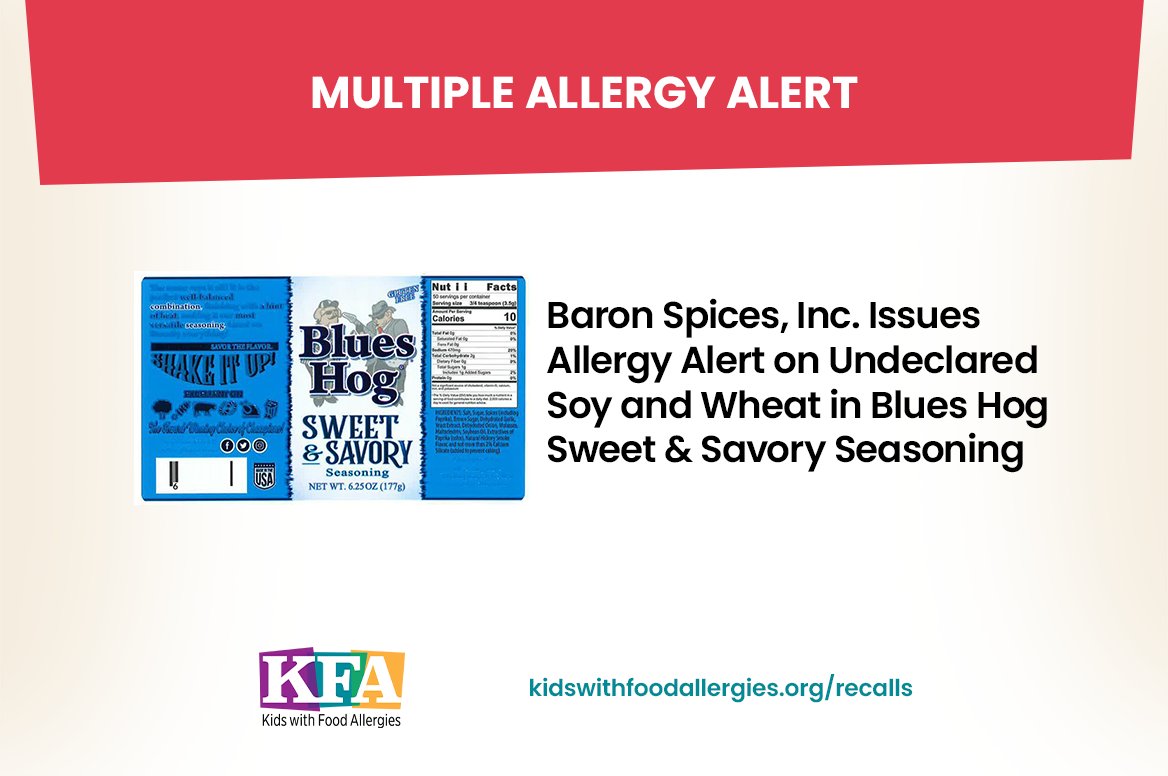 Multiple Allergy Alert: Blues Hog Sweet & Savory Seasoning community.kidswithfoodallergies.org/blog/multiple-…