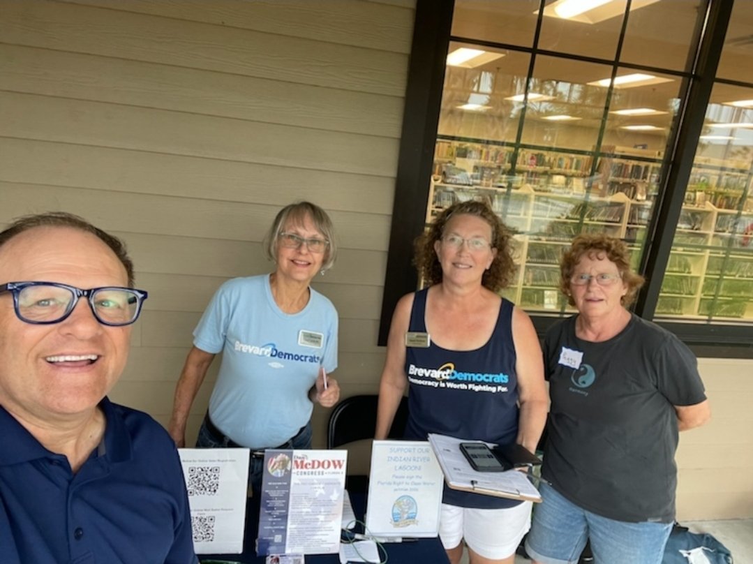 Just finished a great shift with @BrevardDems D-1 rockstars Cassy, Sheri & Peggy at the Mims Library. We got to speak with voters, got Candidate Ballot Petitions signed for Bryan Bobbit, Cty Comm D-1 & Kelly Smith FL HD-30, Clean Water petitions & VBM requests. #BeTheChange