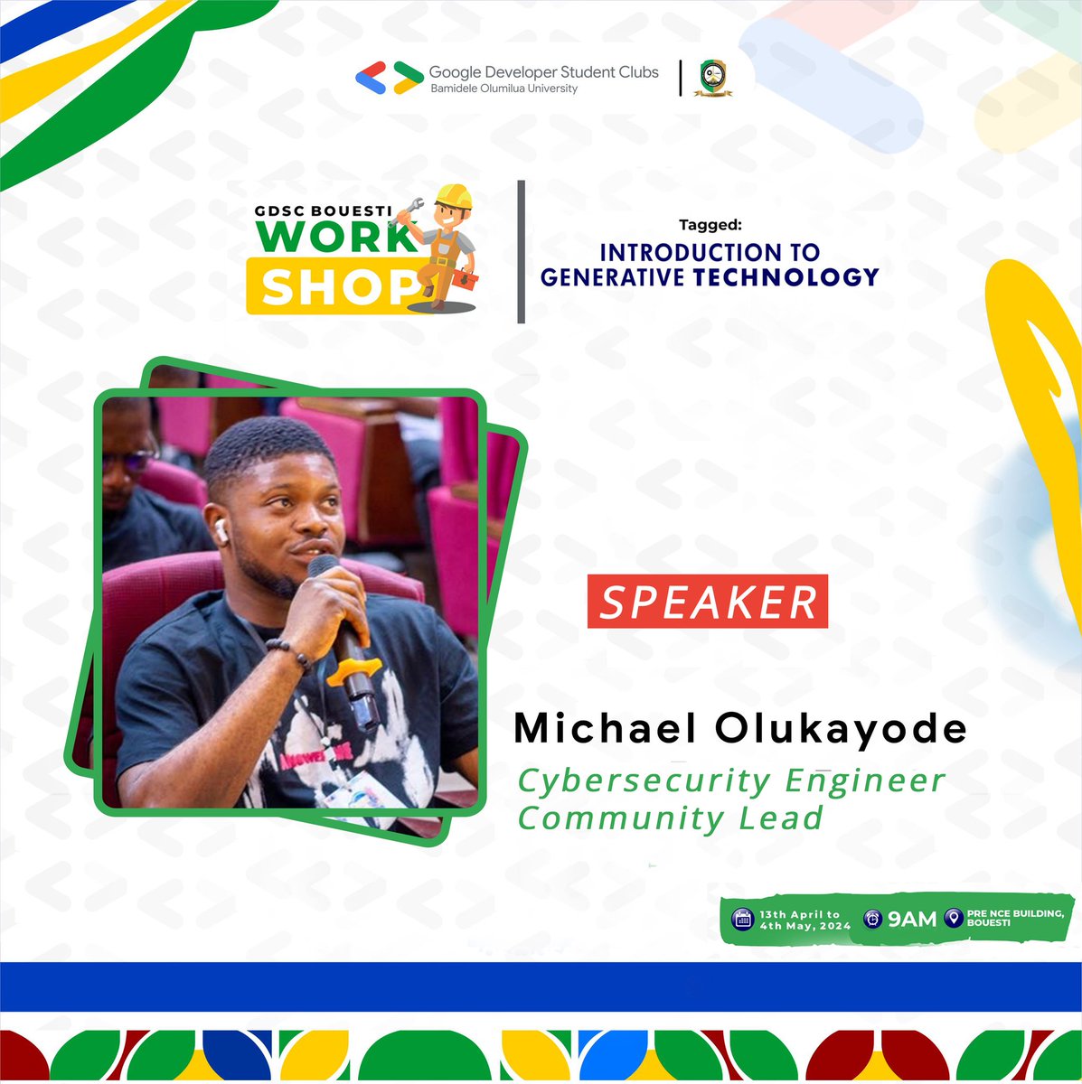 Meet our speaker ✨ Michael is an enthusiastic cybersecurity student dedicated to building a solid foundation in information security. As a Cowrywise Student Ambassador and GDSC Lead at Bamidele Olumilua University of Edu, Sci & Tech.