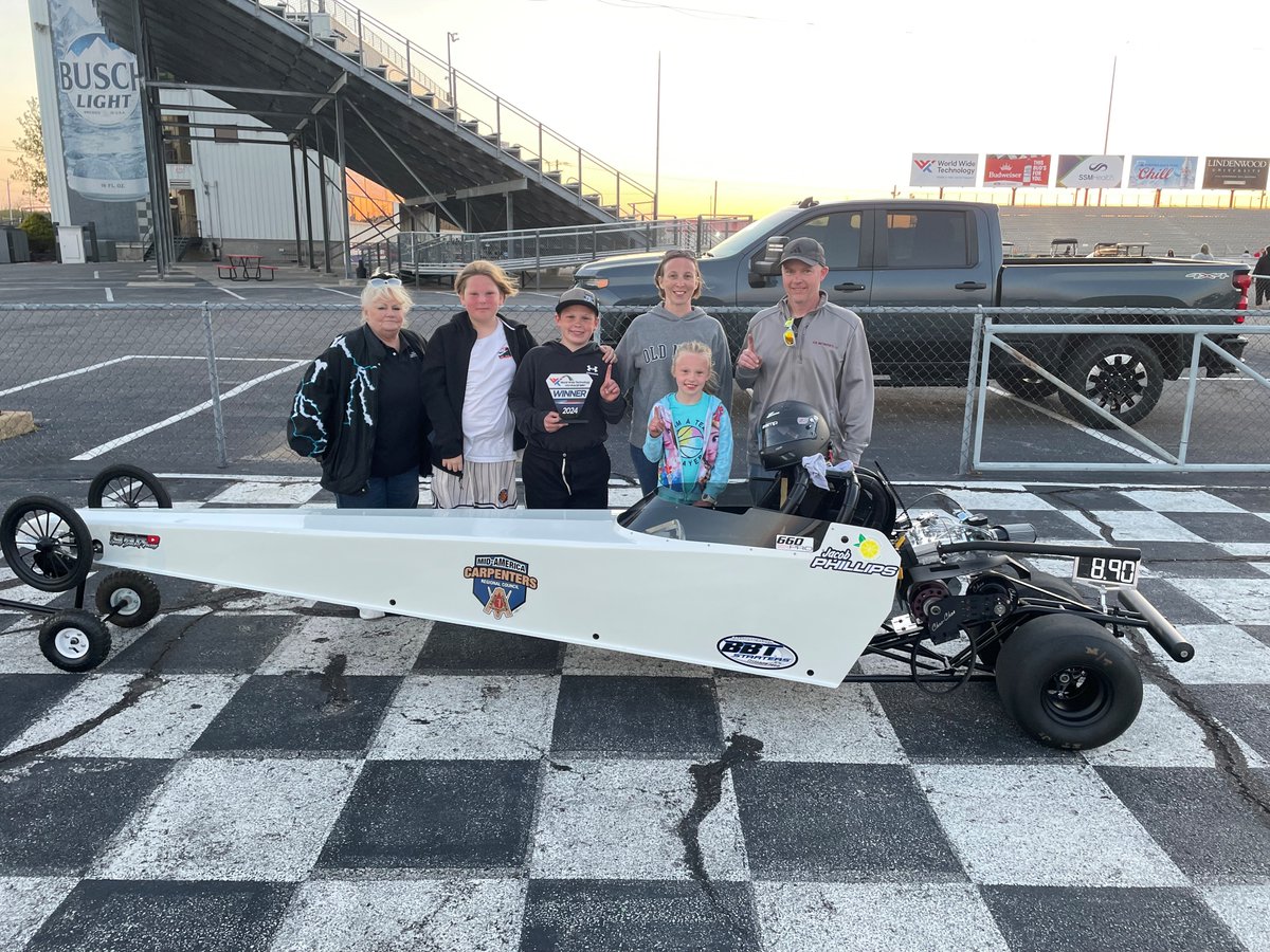 MidAmCarpenters's tweet image. Union Carpenters win out in the field and on the racetrack! #Local664 Jason Phillips, a third-generation carpenter, and leader of his family’s drag racing team took home a victory. Jacob Phillips (pictured holding the trophy) took 1st place at a drag racing event at the World