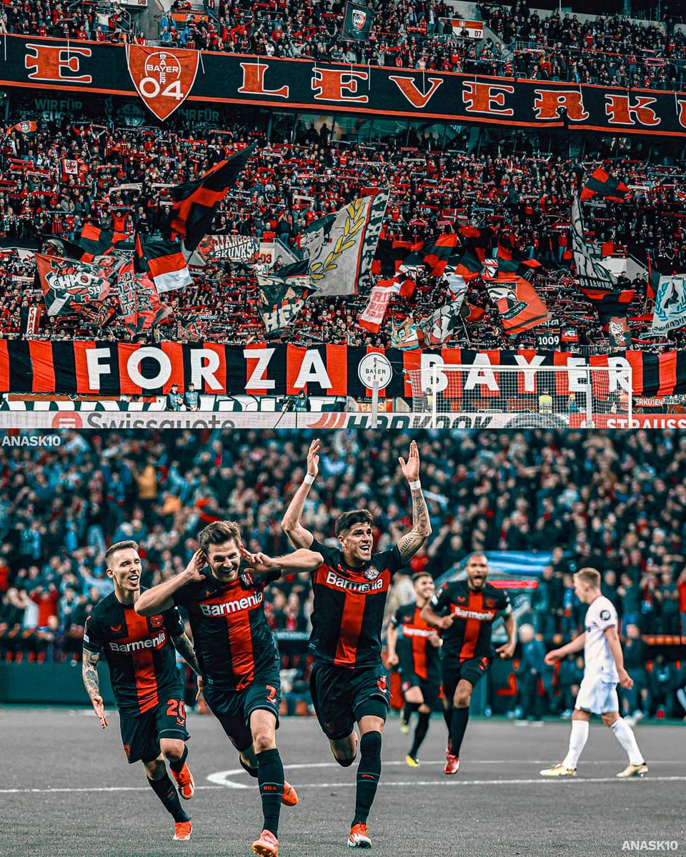 Bayer Leverkusen are  now 42 Games unbeaten.🥶❤️‍🔥

#B04WHU 2:0 | #aCROSSeurope
@EuropaLeague
 | #Bayer04 
#Hofmann | #Boniface