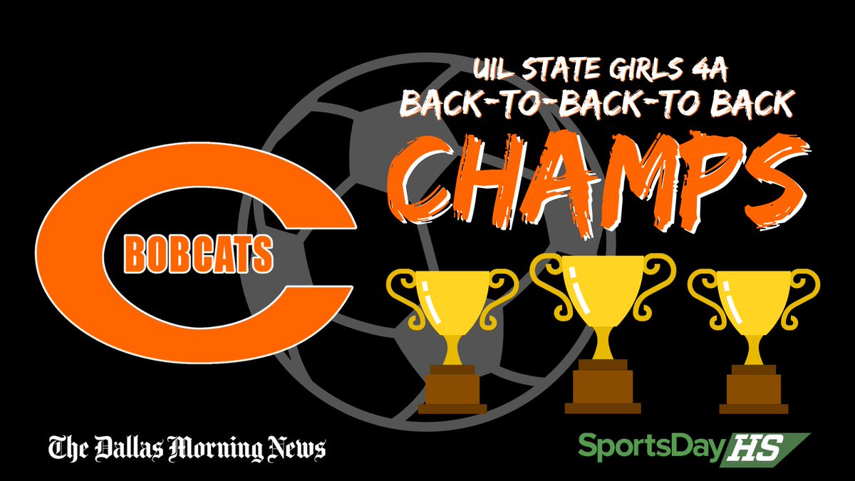 Back-to-back-to-back 😤 Led by its stout defense, Celina girls soccer wins third-consecutive state title 🏆🏆🏆 More: dallasnews.com/high-school-sp…