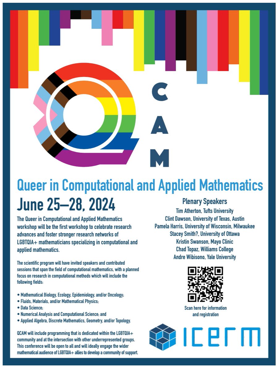Math twitter! Pls RT ♡

Join us in QCam 2024! Queer and allies are all welcome, apply now: icerm.brown.edu/topical_worksh…