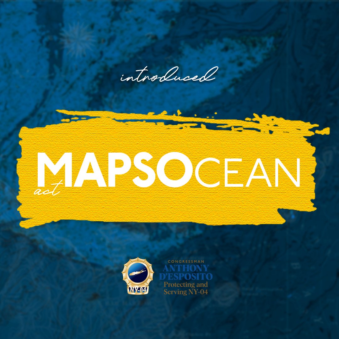 🌊 NEW: Yesterday, I introduced the bipartisan, bicameral MAPSOcean Act. This critical piece of legislation will modernize access to our public waters, ensuring that Americans across the country can enjoy them for generations to come. More, here: desposito.house.gov/media/press-re…