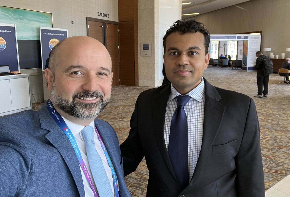 Awesome #BannerSpine representation at @SRS_org #IMAST24 in #SanDiego!

With my ortho spine colleague and friend Dr. Shaleen Vira. He gave an excellent talk on AI & spine surgery.