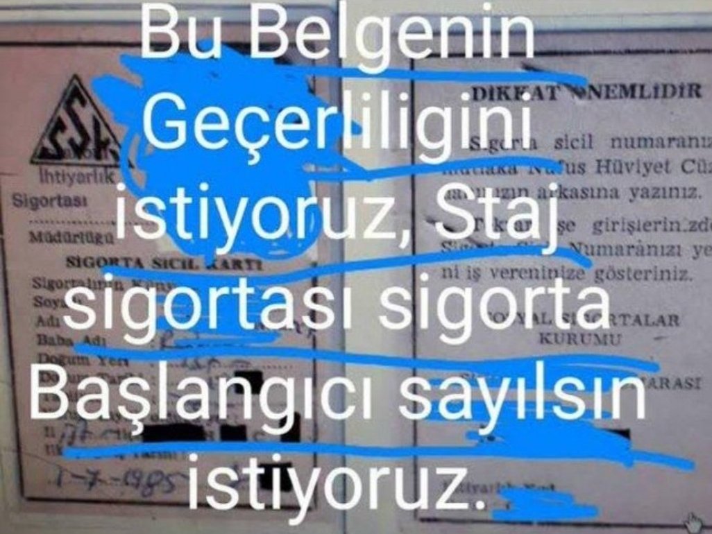 İşletmelerde yıllarca işçi olarak çalıştırılıp yarım sigorta yapılması hak kaybıdır. E-Devletde yazan İşe Giriş Tarihimizin Sgk başlangıcı olmasını istiyoruz. @RTErdogan @ekrem_imamoglu @eczozgurozel StajÇıraklarınFeryadınıÖzgürÖzelDuydu #StajÇıraklıkSgkBaşlangıcıOlsun