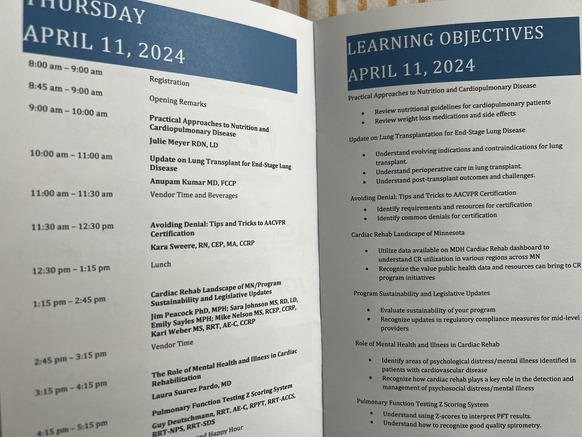 To be able to discuss advancements in lung transplantation was truly an honor- especially the role of rehab for 🫁 transplant recipients, pre and post txp. Excellent agenda, discussion and questions! <a href="/AACVPR/">AACVPR</a> <a href="/MNACVPR1/">mnacvpr@gmail.com</a> <a href="/umn_dom/">UMN Medicine</a> <a href="/FairviewHealth/">Fairview Health</a> <a href="/umnmedschool/">UMN Medical School</a> <a href="/PFFORG/">Pulmonary Fibrosis Foundation</a> <a href="/accpchest/">CHEST</a>