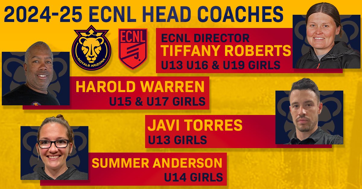 We are excited to announce the 2024/25 ECNL Head Coaches @ECNLgirls