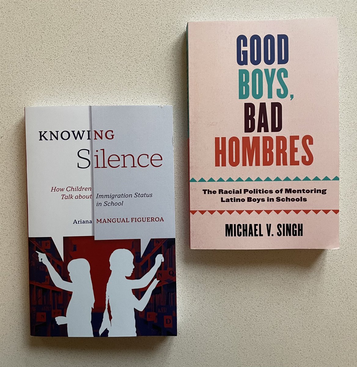 I’m very excited with my conference book purchases. Looking forward to reading and learning from these important @UMinnPress books by @MichaelVSingh and Ariana Mangual Figueroa!