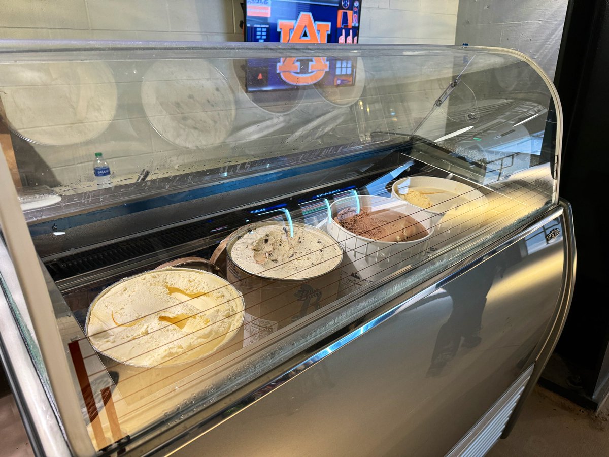 NEW in the Hall of Fame Club beginning tonight at @AuburnBaseball … four flavors of hand scooped ice cream. #WarEagle
