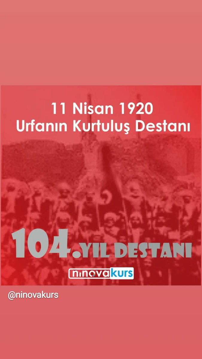 Yaşasın Urfalılar teslim olmadı...
Düşman işgalinden kurtuluşunun 104. Yılı kutlu olsun... #ninovakurs