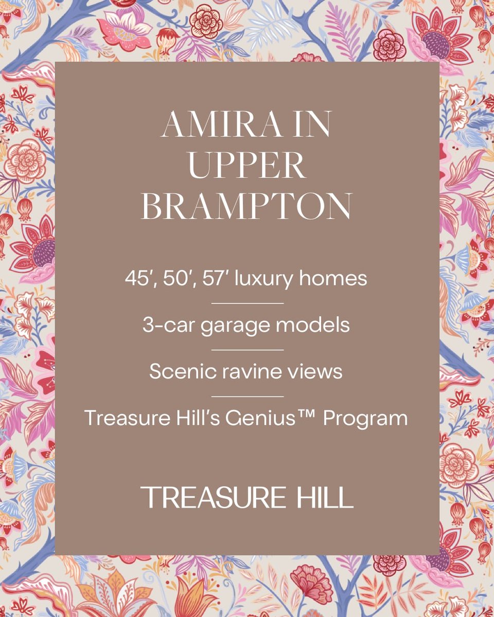 What could be more beautiful than a neighbourhood built on a former golf course? An exclusive enclave of 65 stunning estate residences with expansive 3-car garages on ravine lots and up to 5,541 sq. ft. Coming soon to Countryside Dr. east of Airport Rd. in Upper Brampton.