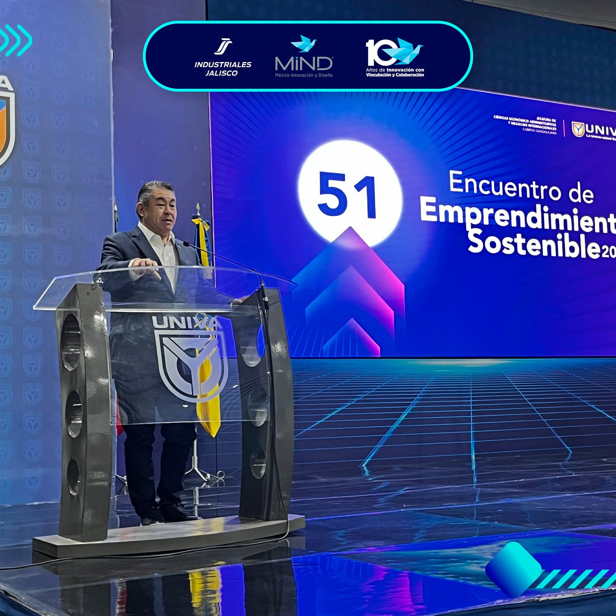 El Presidente de #MINDMéxico y Vicepresidente de CONCAMIN, el Ing. Rubén Masayi González Uyeda, participó en la Inauguración del “51° Encuentro de Emprendimiento Sostenible”, impulsado por la Universidad del Valle de Atemajac @UNIVA_GDL .