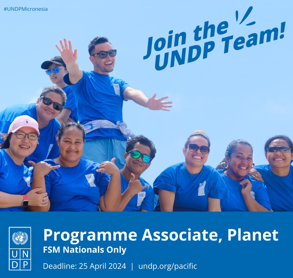 📣Calling all interested #FSM Nationals! Join the dynamic UNDP Team in Pohnpei 🇫🇲 as Programme Associate & work closely with operations, programme, & project teams under the Resilience & Climate Change portfolio. Apply by 25 April ➡️ zurl.co/7XRn #UNDPMicronesia