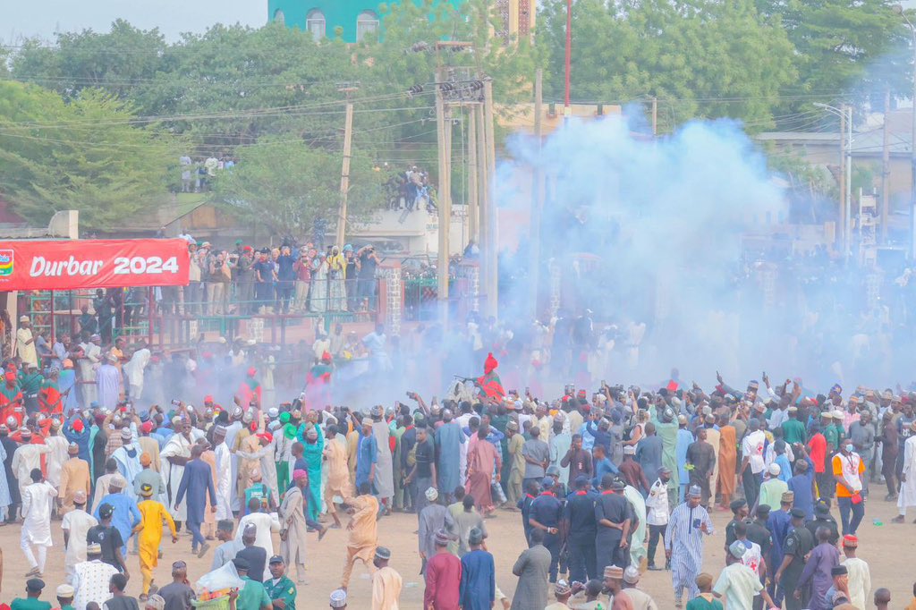 I was pleased to join the ecstatic crowd of the spectators who witnessed the Hawan Daushe Durbar, today. The festival was graced by a large procession of horse riders and colorful displays of our tradition. - AKY