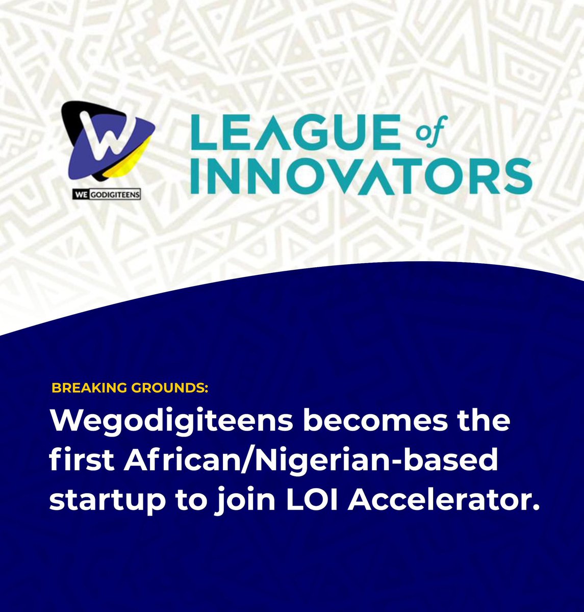 Wegodigiteens becomes the first African/Nigerian-based startup to join LOI Accelerator. Click here to read more: wegodigiteens.africa/breaking-groun… #wegodigiteens #loiaccelerator #digilearn #tech4all