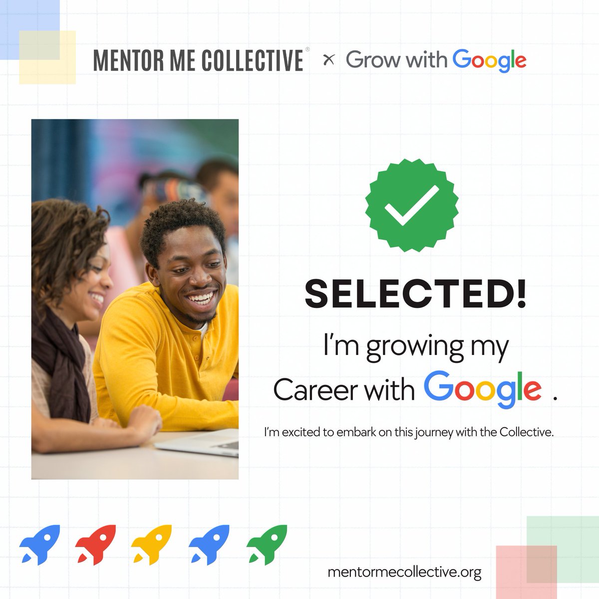 I was accepted!! Thank you to the Mentor Me Collective for this great opportunity to #GrowWithGoogle! 🥳

And thank you to @teneikaask_you for sharing this😭💙
