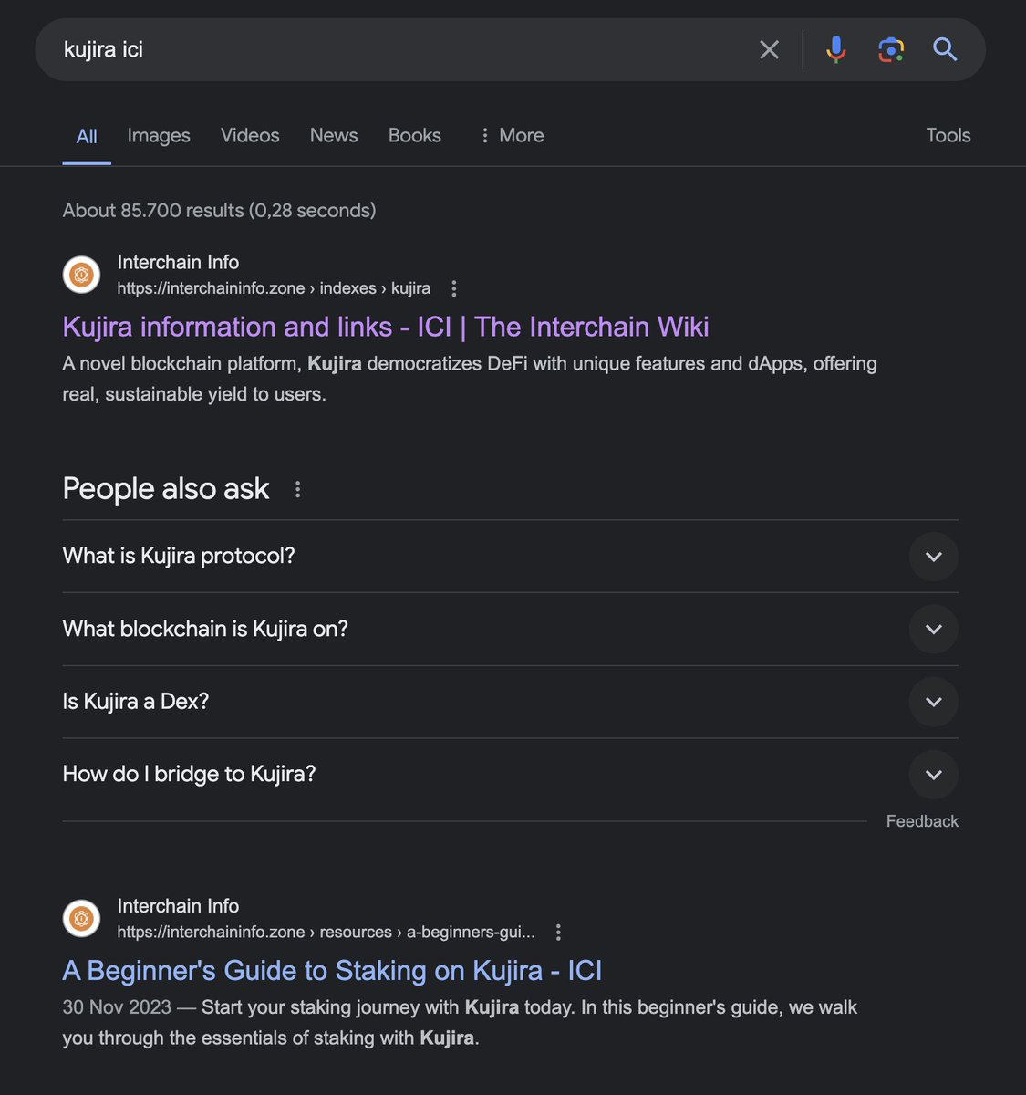 I need to know if this is just bc of the bias google has in knowing who I am...

But we're now at the point where if I google any web3 term, along with "ICI", @InterchainInfo comes up first or second.

EVEN FOR $ETH

Anyone else? Lmk below, genuinely curious.