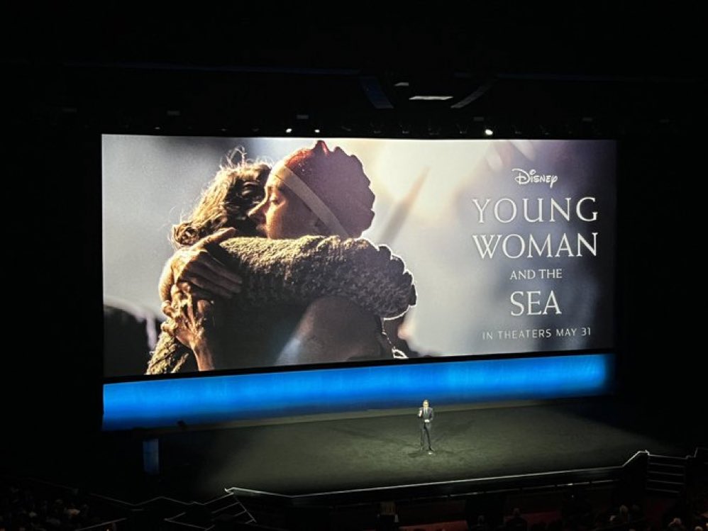 ‘YOUNG WOMAN AND THE SEA’ is now being showcased at #CinemaCon. Producer Jerry Bruckheimer says the film received the highest test scores of his entire career. (📸 @ThatHashtagShow)