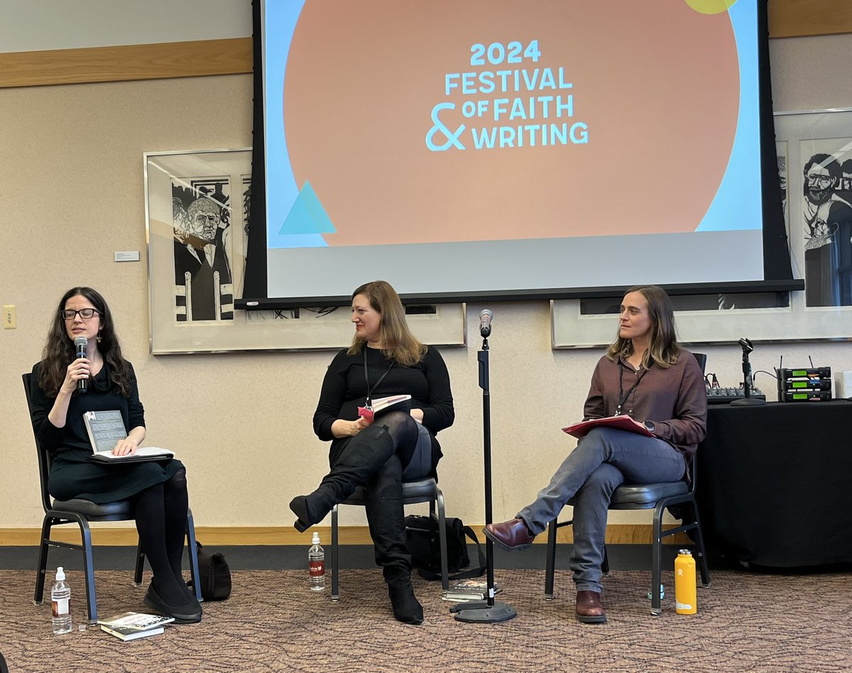 Excellent talk on writing poems connected to Genesis with @AviyaKushner and @jessicalgjacobs at @CCFWgr