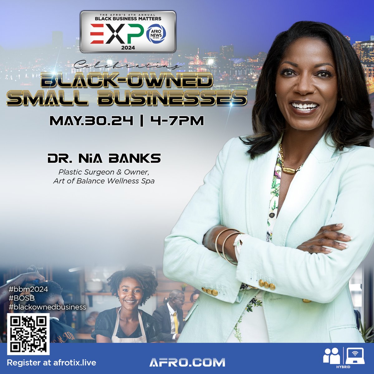 Join Dr. Nya Banks at our Virtual Black Business Matters Expo 2024, on May 30th! Empowerment, entrepreneurship, and excellence collide at this dynamic event Complimentary registration #BlackBusinessMatters afrotix.live/e/black-busine…