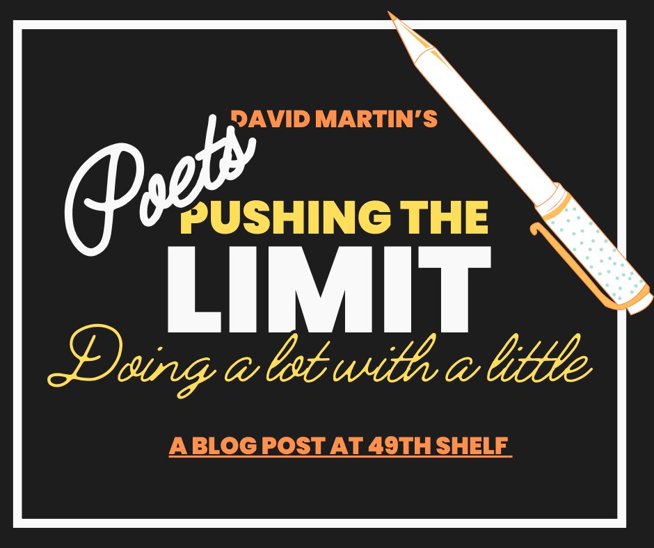 In Limited Verse, David Martin (@tarswanpoems) created a world where limited language must be navigated preserve literary love. At @49thShelf, he shares his books by Canadian poets working with limitation - and creating innovative and expansive works. ow.ly/hbRZ50RbGcN