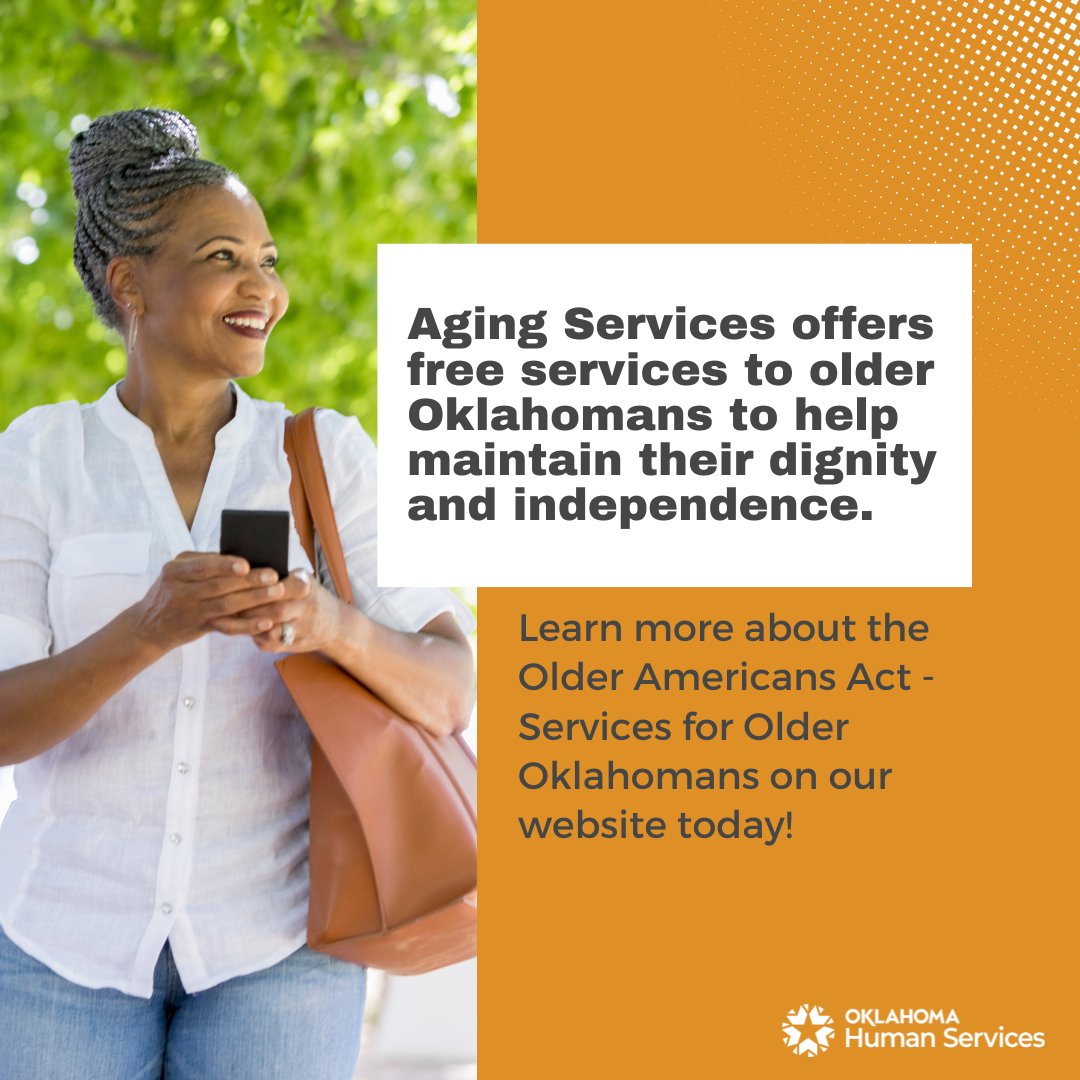 🤝 Seeking support for elderly loved ones? Oklahoma's Older Americans Act Program offers tailored services for seniors' needs. From nutrition to caregiver support, discover compassionate assistance here: oklahoma.gov/okdhs/services…