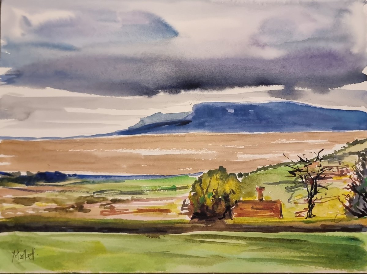 Oh Danny Boy! The great mountain of Binenevagh echoes to the haunting lament that is a feature of this land Watercolour original and prints now available 12x9 image size Mallett Fine Art mallettspallette.co.uk/shop/p/dannyboy