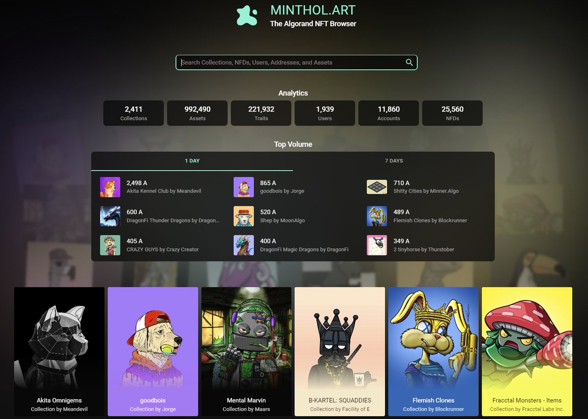 leakz π (@leakzrand) on Twitter photo π¨ Missing <a href="/nftexplorerapp/">NFT Explorer</a> ?
Time to move on π§Ή
Introducing minthol.art π
itβs impressively smooth and boasts a top-tier UX/UI.
πΈ20K $RWA Prize
30 πor 100 β₯οΈ : One random winner π
Your new go-to app for all things NFT! ππ»
#minthol #Algorand #NFT #blockchain π¨ Missing <a href="/nftexplorerapp/">NFT Explorer</a> ?
Time to move on π§Ή
Introducing minthol.art π
itβs impressively smooth and boasts a top-tier UX/UI.
πΈ20K $RWA Prize
30 πor 100 β₯οΈ : One random winner π
Your new go-to app for all things NFT! ππ»
#minthol #Algorand #NFT #blockchain