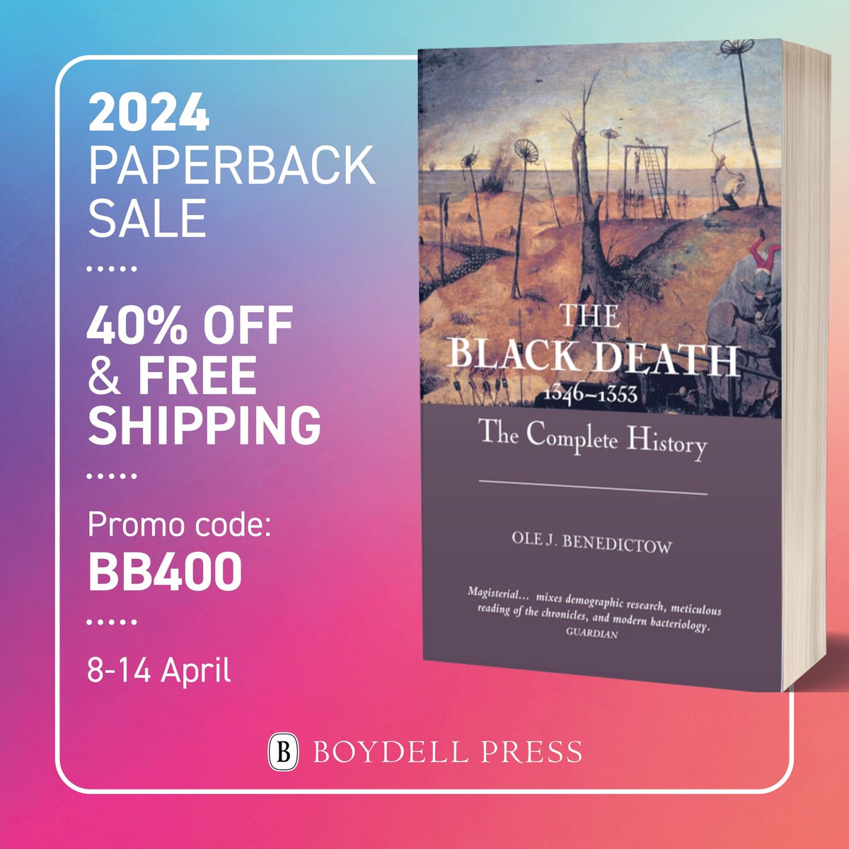 Have you explored our paperback sale yet? There's 40% off and free shipping on more than 1400 titles, including Ole Benedictow's 'The Black Death 1346-1353'. Browse all sale titles here: buff.ly/3vpTP13