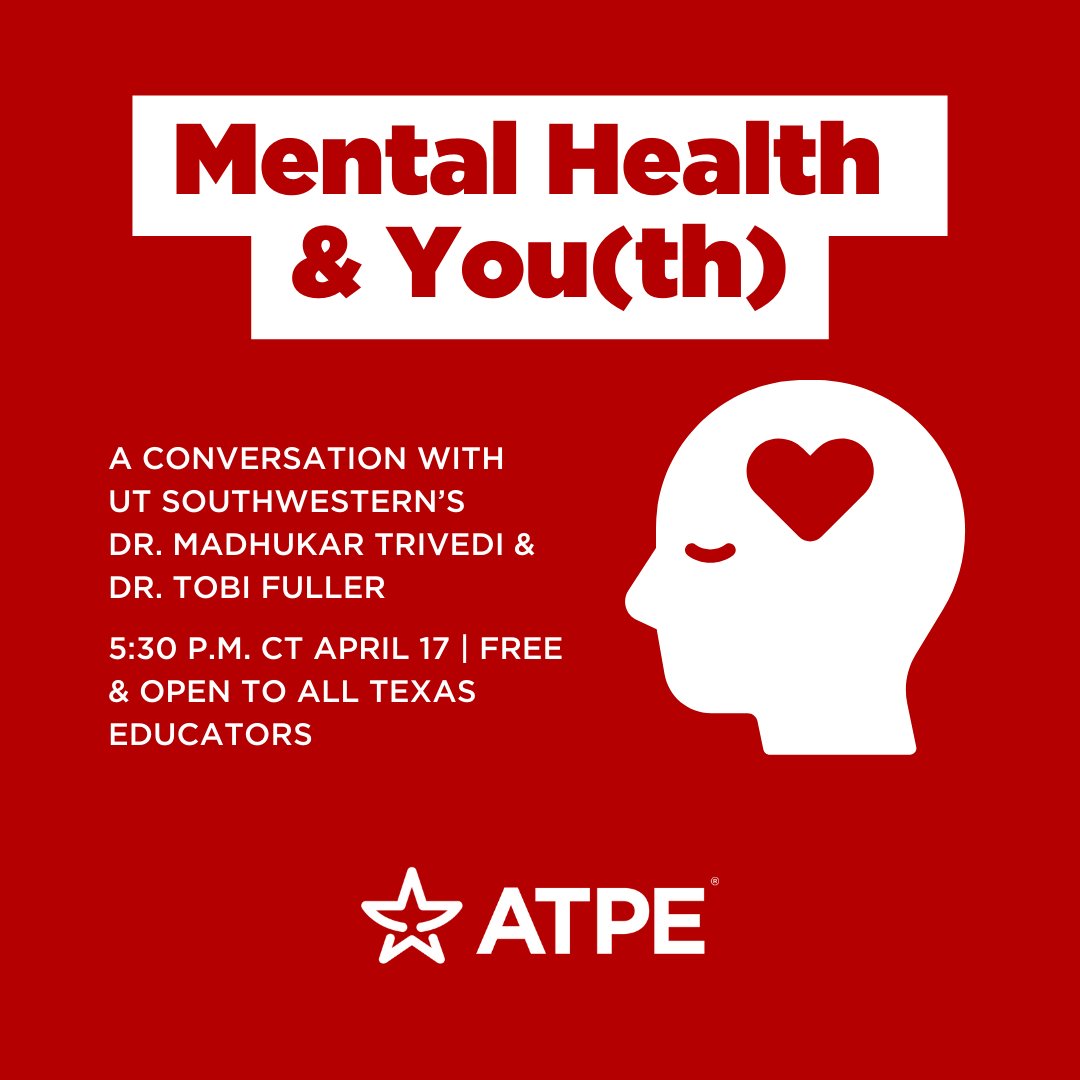 In 2021, 22% of Texas high school students seriously considered suicide, with approximately 10% reporting an attempt. The need for compassionate response has never been greater. Join us at 5:30 p.m. CT April 17 for “Mental Health in You(th),” a free presentation and live Q&A. 1…