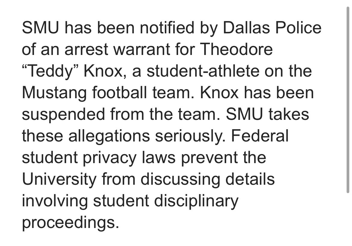 SMU @SMUFB announced that corner Teddy Knox, the other driver involved in #Chiefs Rashee Rice driving incident charged with eight felonies, has been suspended from the football team. Knox a Mississippi State transfer graduated from The Woodlands HS where he was an all-district…