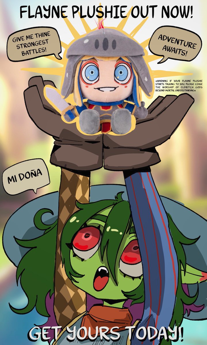CHIVALRY IS ALIVE! 
IT'S JUST IN THE FORM OF A MARKETABLE PLUSHIE!

Never adventure alone again! Grab a Flayne today!