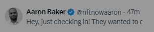 UniswapVillain's tweet photo. Just avoided a pretty intricate scam orchestrated by @nftnowaaron 

Going go write a thread and walk through what actually happened because the lengths they went to were pretty far considering the size of my account 

@0xQuit and others please chime in https://t.co/PFyYKMDlup