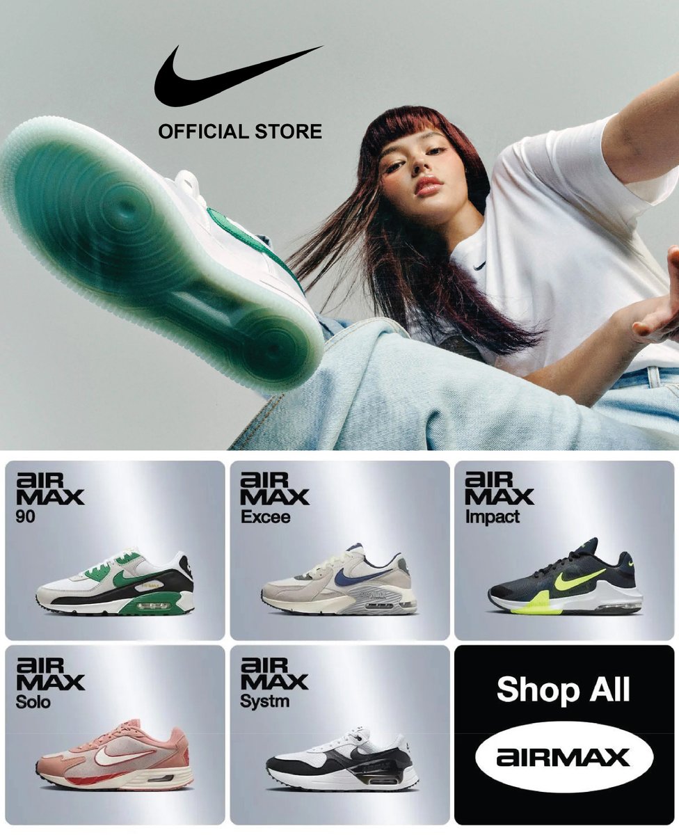 FIND YOUR AIR MAX 
SHOP HERE: invol.co/clkxqwl 

Elevate your fit with Air Max styles made for going big and going bold.   

#Nike #NikePH #NikePH5 #NikeSportsPH #NikePHStore #NikeAir #NikeAirMax #Air #AirMax #Liza #Lisa #Soberano #Hope #LizaSoberano #Shoes