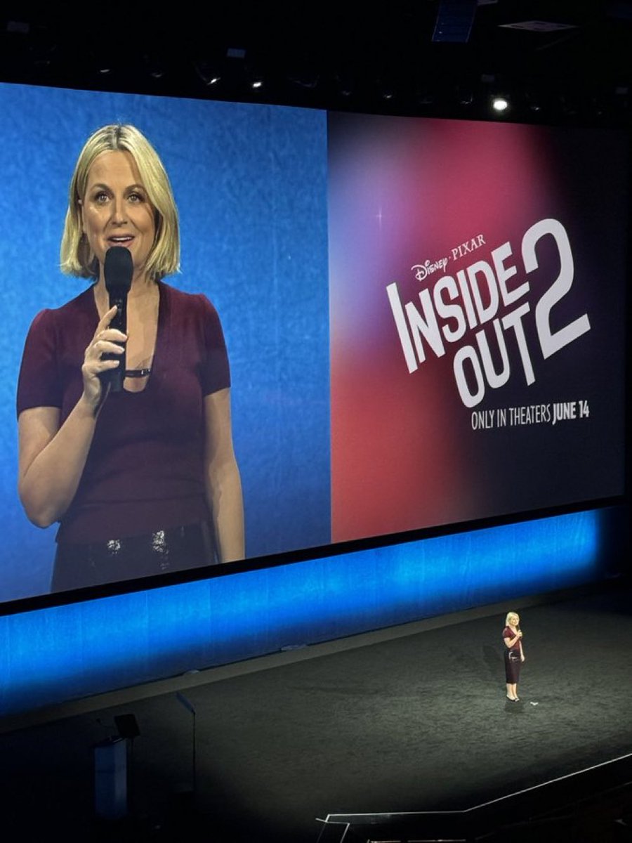 Amy Poehler is on stage to showcase ‘INSIDE OUT 2’. 35 minutes from the film will be shown. #CinemaCon (📸 @TheMoviePodcast)