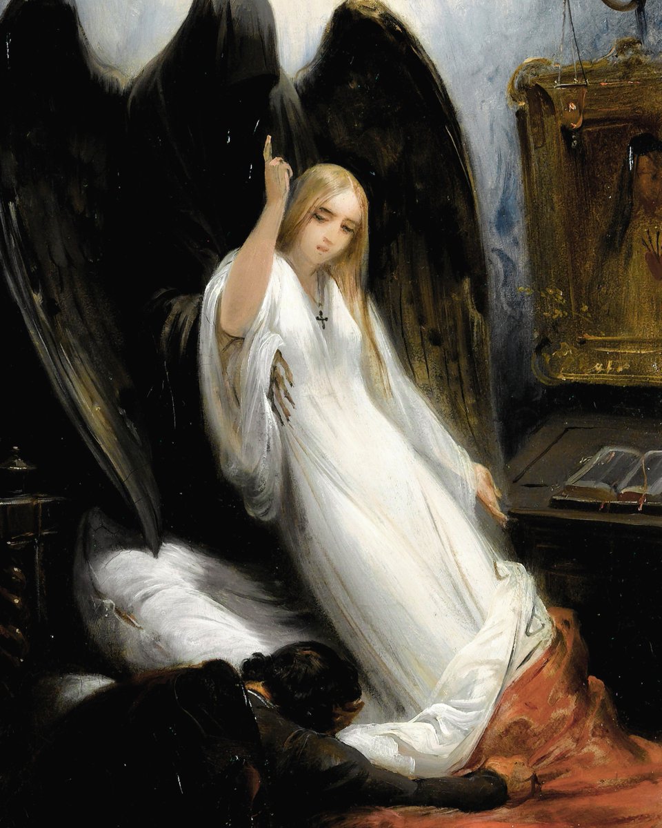 The Angel of Death or The Young Girl and Death. (1841) Émile Jean-Horace Vernet. (1789-1863)🖌️🌹 French Painter.
