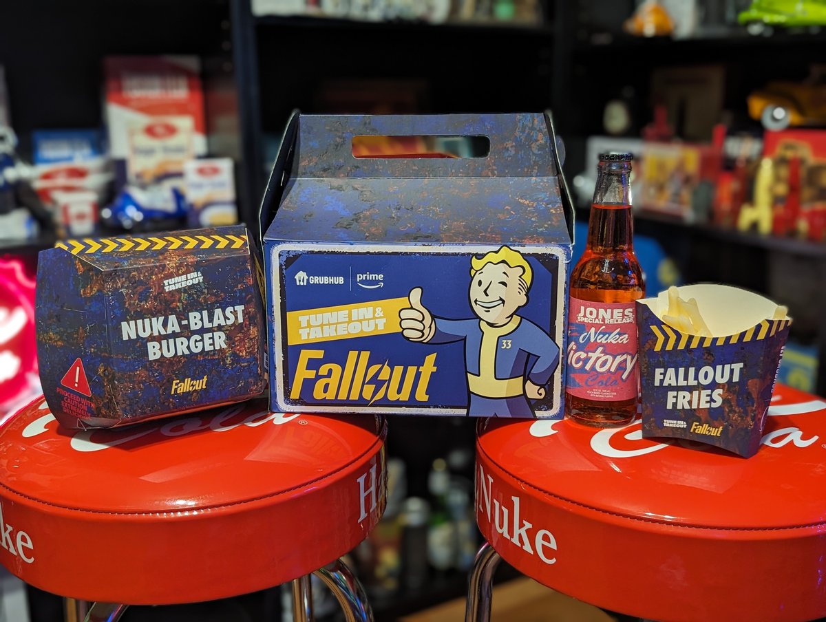 Was anyone lucky enough to try the @Grubhub Nuka-Blast Burger? Only available in NYC and LA, I wish I was close enough to try it, I was fortunate enough to get the boxes for an ad I did for Grubhub on TikTok though. #fallout #falloutonprime @PrimeVideo