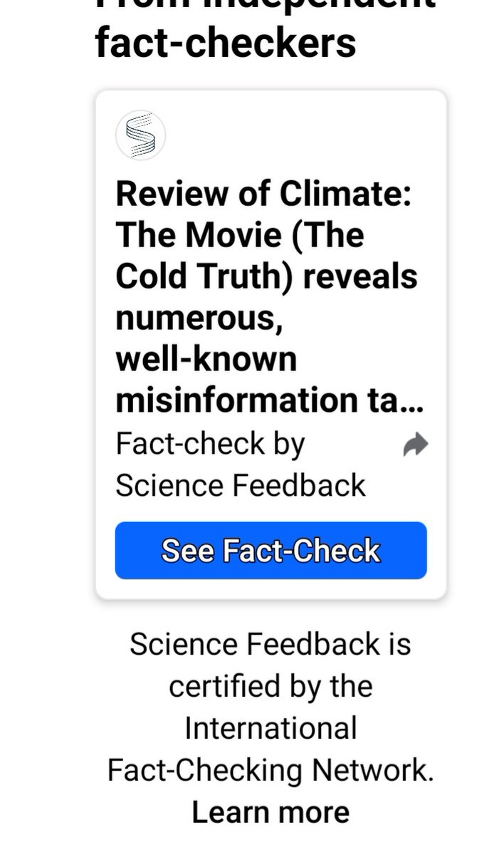 Climate the movie, independent fact checkers said it was false, of course i disagreed with who ever they are. m.youtube.com/watch?v=ovsgeB…