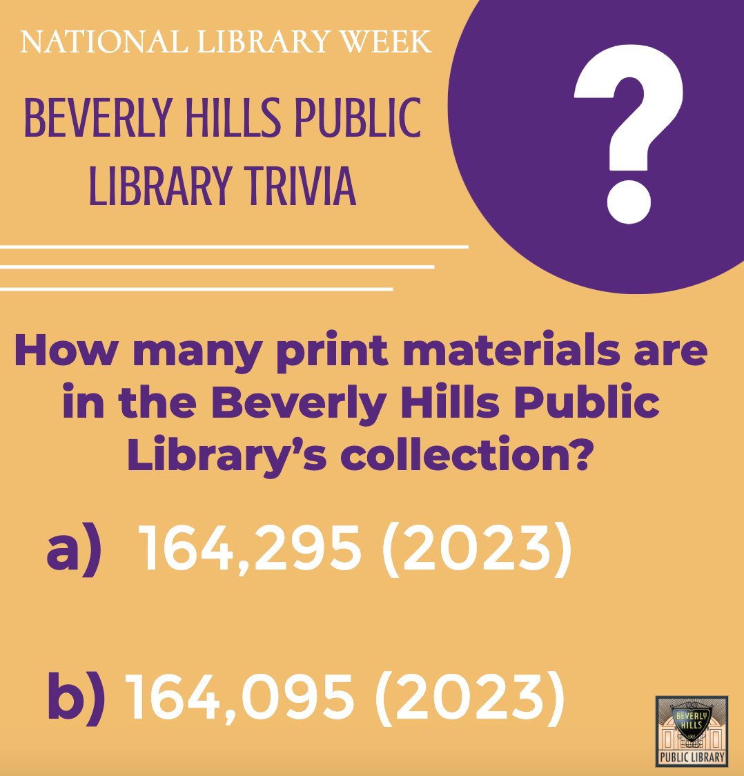 Beverly Hills Public Library Trivia! #BHPL