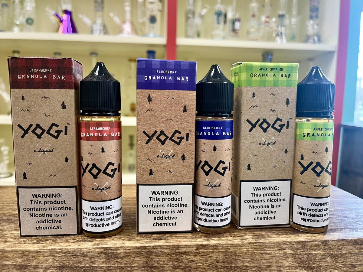 Get your favorite Yogi Granola flavored vapes juices 4 for $20! Available in 0mg, 3mg and 6mg! This great deal is good till 4/20/2024! Check us out in store and online wildleaftobacco.com #yogi #vapejuice #vaping #wildleaf