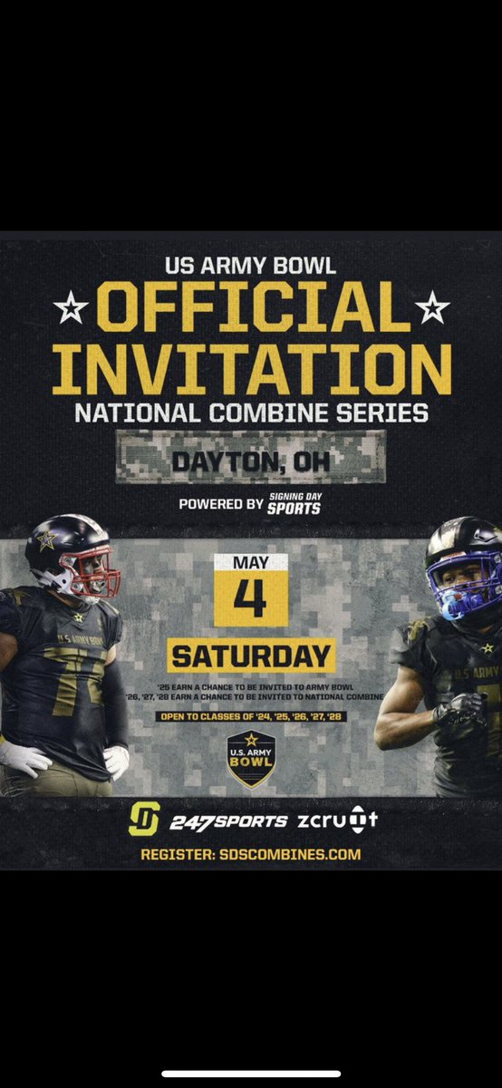 Blessed to be invited to the @USArmyBowl combine