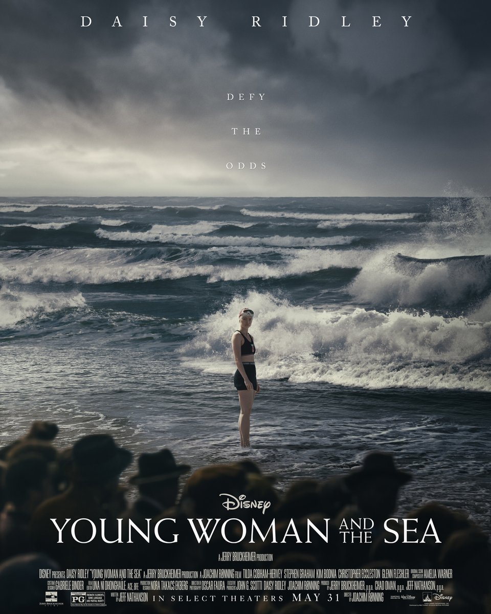 Make history. Daisy Ridley stars in #YoungWomanAndTheSea, in select theaters May 31.