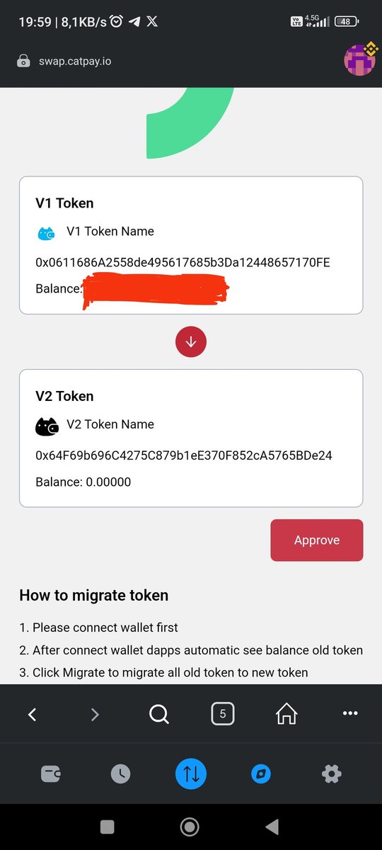 #catpay #catecoin @catpayio @catecoin

Hello catpay holders

You can follow the steps below to switch the contract of the tokens you hold on Catpay from v1 to v2.
